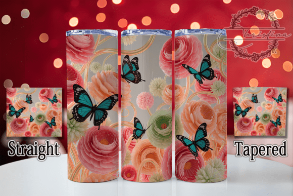 3D Colorful Spring Butterfly Tumbler: Elevating Your Drinkware Designs