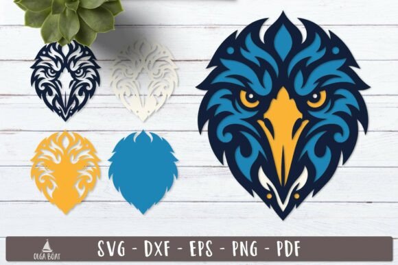 3D Crow Head Layered SVG Tribal Raven: A Versatile Design Resource for Makers and Creators
