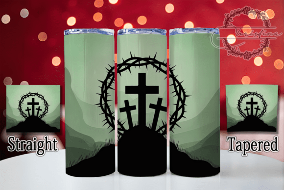 3D Crown of Thorns Cross Tumbler Design
