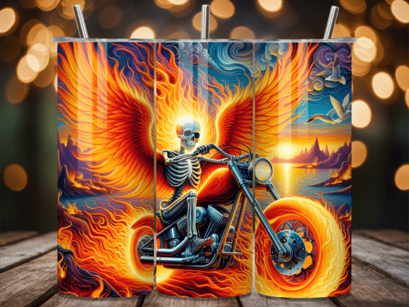 3D Flaming Angel Skull Tumbler Wrap Evaluation