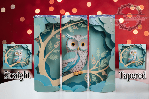 3D Floral Woodland Owl Tumbler: A Digital Design for Creative Drinkware