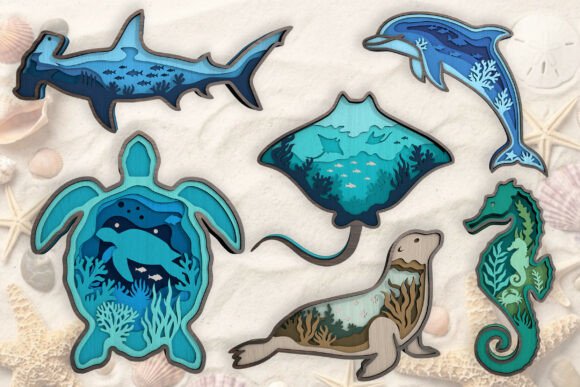 3D Layered Ocean Animals Laser Cut Bundle: A Creative Dive into Digital Craft