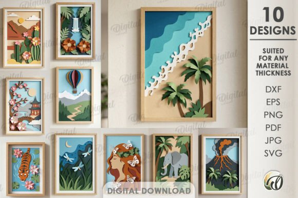 3D Paper Layered Artworks Bundle: Creative Design Made Easy