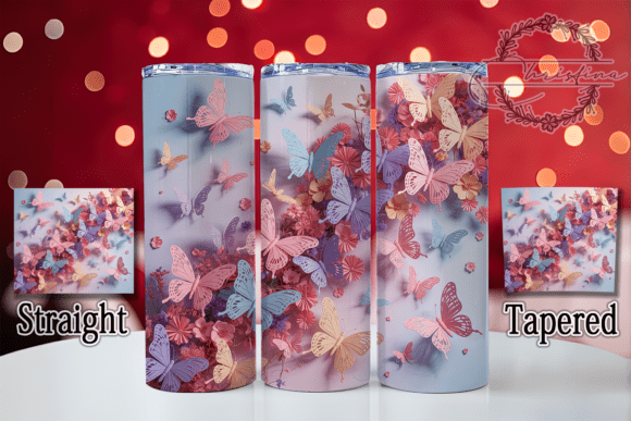3D Pastel Colorful Butterfly Tumbler: Elevating Drinkware with Digital Design