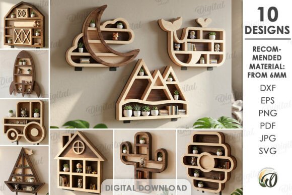 3D Wall Shelves Bundle Laser Cut: A Practical Design Resource for Makers and Creators