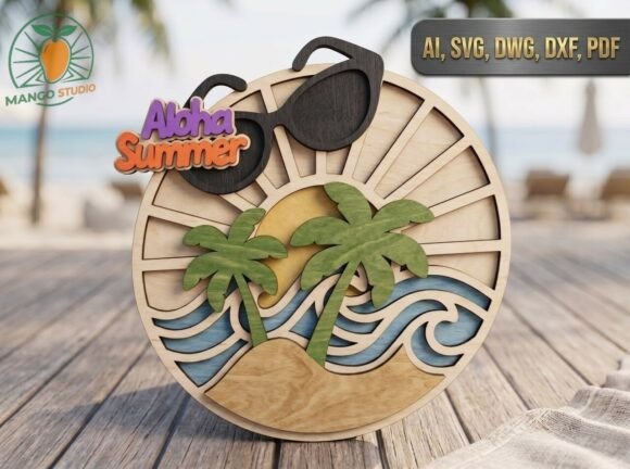 Aloha Summer 3D Layered Tropical Sign – A Creative Addition to Interior and DIY Projects