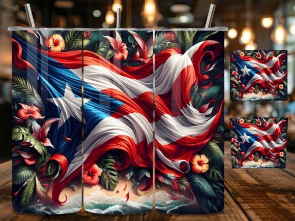 Artistic Wavy PR Flag 3D Tumbler Wrap