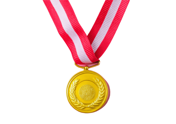 Award Medal with Red Ribbon 3D Icon