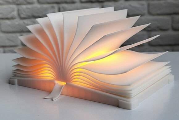 Bring Literary Charm to Your Space with the Open Book LED Night Light 3D Print