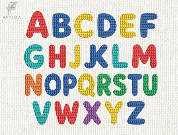 Colorful Textured Alphabet Embroidery Set for Creative Projects