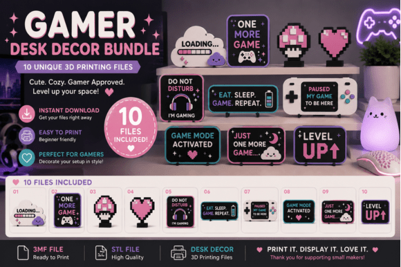 Enhancing Creativity and Productivity with the Gamer Desk Decor 3D Print Bundle