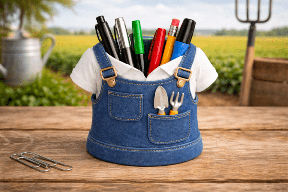Farmer Overall Pen Holder for 3D Printing