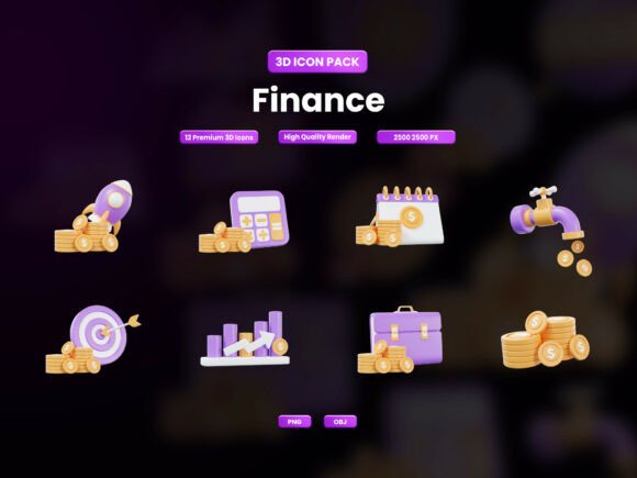 Finance 3D Icon Pack: Modern Visuals