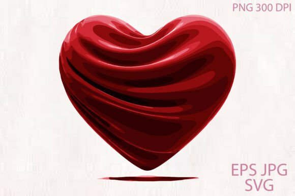 Glossy Red Heart for Valentine’s Designs