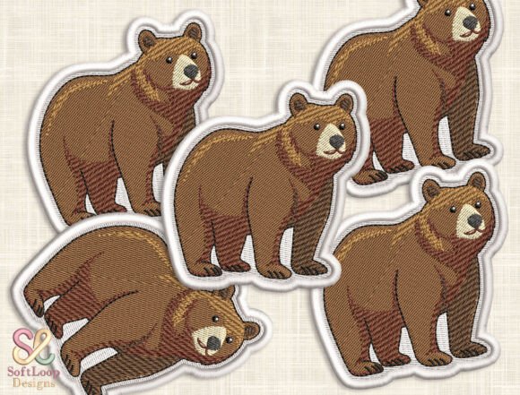 GRIZZLY BEAR Patch Embroidery Design: A Detailed Look for Outdoor-Inspired Embellishment