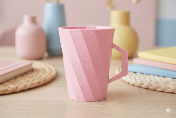 Modern Geometric Twist Mug Design