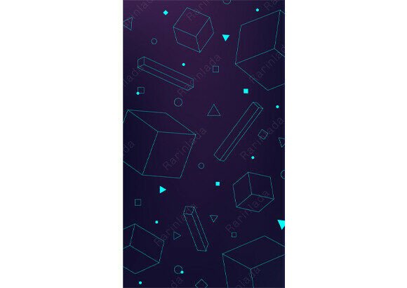 Neon Blue 3d Cubes High Tech Background