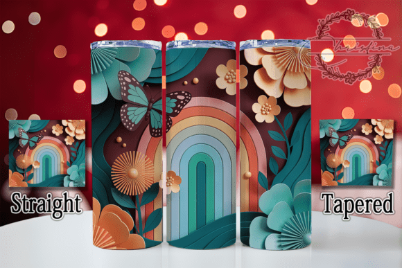 Transform Your Drinkware with the 3D Warm Butterfly Art Tumbler Design
