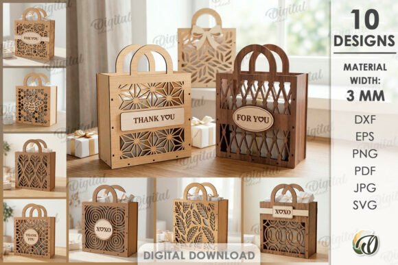 Unlock Creative Potential with the 3D Gift Bags Bundle Laser Cut