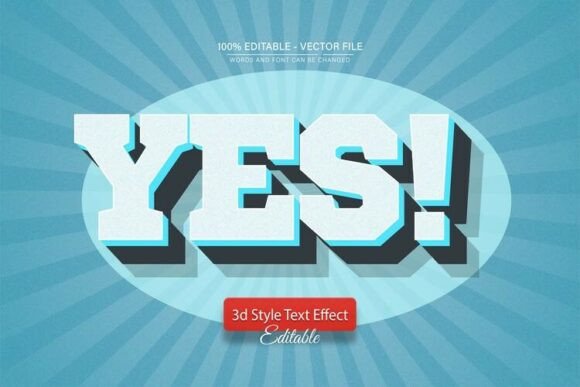 Yes Bold Retro 3D Editable Text Effect – A Designer’s Best Friend for Impactful Typography